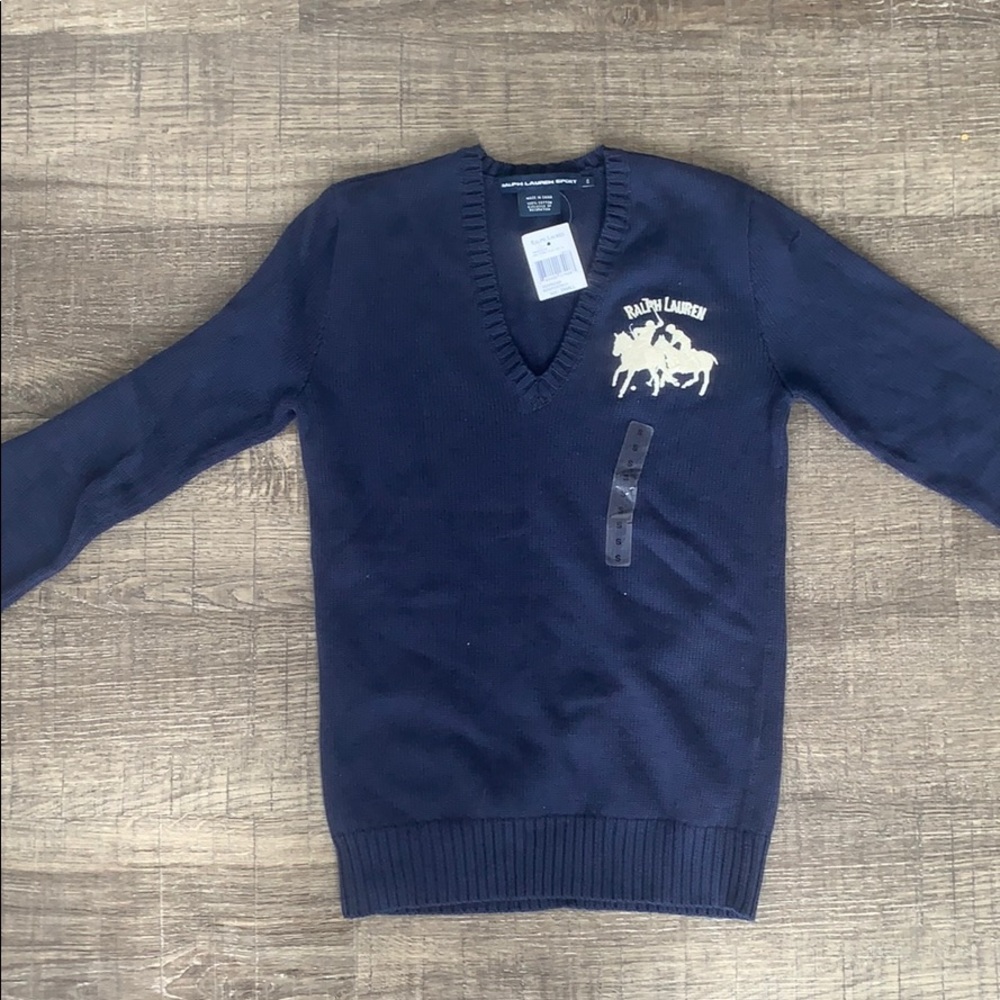 Ralph Lauren Sport V-Neck Navy Sweater
